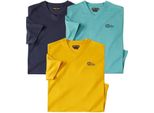 Atlas For Men - Maglietta Con Scollo A V Da Uomo (Confezione Da 3) AF2061 (4XL) (Giallo/Verde Acqua/Blu Navy)