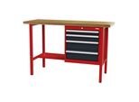 Stier Werkbank Mit 4 Schubladen Bxtxh 1500X600X960 Mm Ral 3020 / Ral 7016 (904946)