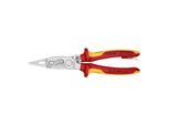 Knipex 13 96 200 T Elektro-Installationszange Isoliert Mit Mehrkomponenten-HüLlen, Vde-GeprüFt; Mit Integrierter Isolierter BefestigungsöSe Zum Anbrin)