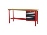 Stier Werkbank Mit 4 Schubladen Bxtxh 2000X600X960 Mm Ral 3020 / Ral 7016 (904947)