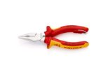 Knipex 08 26 145 T Spitz-Kombizange Isoliert Mit Mehrkomponenten-HüLlen, Vde-GeprüFt; Mit Integrierter Isolierter BefestigungsöSe Zum Anbringen Einer )