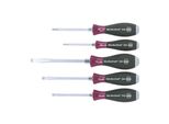 Wiha Schraubendreher Set Microfinish® Schlitz, Phillips Mit Durchgehender Sechskantklinge Und Massiver Stahlkappe 5-Tlg. (29138)