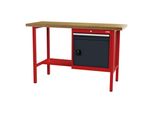 Stier Werkbank Mit 1 Schublade Und 1 TüR Bxtxh 1500X600X960 Mm Ral 3020 / Ral 7016 (904944)