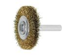 Lessmann Schaft-RundbüRste Stahldraht, Vermessingt 0,25 Mm, BüRsten-⌀Xbesatzbreite: 70X10 Mm (417752)