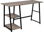 vidaXL Schreibtisch mit 2 Regalen Grau und Eiche - Schreibtisch - Schreibtische - Tisch - Tische