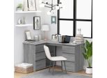 vidaXL Eckschreibtisch Grau Sonoma 145x100x76 cm Holzwerkstoff - Eckschreibtisch - Eckschreibtische - Schreibtisch - Büroschreibtisch