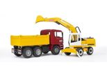 Bruder Baufahrzeuge Man Tga Kipplastwagen, Mit Liebherr Schaufelbagger, Bagger, Lkw, Modellfahrzeug, Modell Fahrzeug, Spielzeug, 02751
