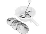 Metaltex Passeerzeef 24 Cm + 3 Roestvrije Roosters Wit/Rvs