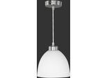 Lampada A Sospensione Reality|Trio Nichel Opaco, Vetro Opalino Bianco, D=20Cm