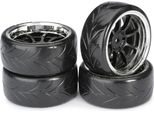 Set Di Ruote Absima Drift Lp "9 Razze / Profilo A"" Nero/Cromato 1:10 (4)"