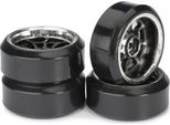 Set Di Ruote Absima Drift Lp " 9 Razze / Profilo C"" Nero/Cromo 1:10 (4 Pz.)"