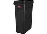 Cestino Per Rifiuti Rubbermaid Slim Jim Con Fessure Di Ventilazione Nero 87L