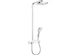 Hansgrohe Showerpipe Raindance Select Weiss / Chrom Piatto Doccia Kopfbrause Raindance E Air 2Jet 300