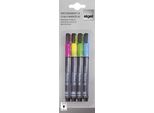 Sigel® GL179 Pennarello A Gesso 20 - Punta Tonda 1-2 Mm, Rosa / Giallo / Verde / Blu, 4 Pezzi