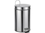 Hi 39007 Cestino Per Cosmetici A Pedale In Acciaio Inox Lucido, 3 Litri, H 25 Cm, ø 17 Cm, Argento