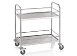 Carrello Di Servizio / Carrello Di Sgombero, Acciaio Inox, 2 Ripiani Con Ringhiera, 85X53X95 Cm