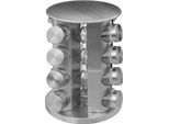 5Five Simply Smart Edelstahl-GewüRzkarussell, Mit 16 GewüRzdosen Aus Glas, 28.5 Cm, 338724204