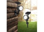 Globo Luce Solare In Plastica Nera, 3Xled; 33026