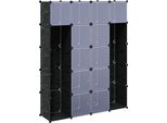 Vidaxl Armadio Modulare A 14 Scomparti Bianco/Nero 37X146X180,5 Cm