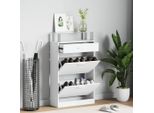 Vidaxl Scarpiera Con Cassetto E Ripiano Superiore In Vetro Legno Bianco
