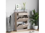 Vidaxl Scarpiera Con Cassetto E Ripiano Superiore In Vetro In Legno Effetto Rovere