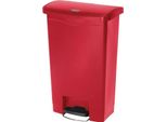 Contenitore Per Rifiuti Rubbermaid Slim Jim Front Step A Pedale Rosso 50L
