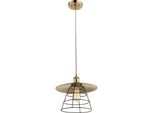 Globo Lighting Lampada A Sospensione In Metallo Color Bronzo, Ottone Antico, Cavo Pvc Champagne, ø: 300Mm, H: 1500Mm, Escl. 1X E27 60W 230V