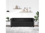 Vidaxl Divano Chesterfield 3 Posti In Ecopelle Nero