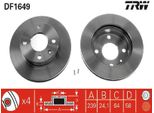 2X Disco Freno Trw DF1649 Per Ford Escort Iv Cabriolet (Alf) Sierra (Gbg GB4)