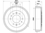2X Hella 8DT 355 301-841 Tamburo Freno Asse Posteriore