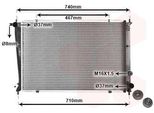Van Wezel 82002049 Radiatore Radiatore Acqua Radiatore Motore Per Hyundai H-1 Cargo (Tq) H-1 Furgone (A1) H-1 / Starex Mpv (A1) H100 Bus (P)