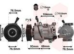 Van Wezel 8300K242 DVE12 Condizionatore D'aria Compressore Pag 46 Pag 46 Yf R134A Per Kia Rio Iii (Ub)