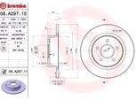 2X Brembo Disco Freno 08.A297.11 Per Ford Transit Connect (P65_ P70_ P80_)