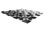 Xxxl Gioco Della Dama Giga (Dama, 8X8 Caselle) - Pvc Protetto Dai Raggi Uv - Con Scacchiera In Plastica 304 X 304 Cm