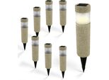 Deuba® Lampada Solare Da Esterno Set Da 8 Led Protezione IP44 Sensore Crepuscolare Luce Sentiero Balcone Giardino