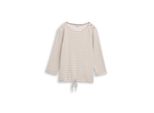 Tom Tailor Damen Langarmshirt Mit Knopf-Details, Beige, Gestreift, Gr. S