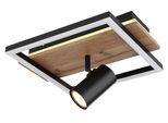 Globo Lighting Led Deckenleuchte "Kassu", Schwarz, Leuchten, Deckenlampe/Wohnzimmer/Schlafzimmer/Modern/Holz, Led Deckenleuchte