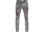 Bequeme Jeans 2Y Premium "2Y Premium Herren 2Y Skinny Fit Jeans", Herren, Gr. 31, NormalgrößEn, Grau, 100% Baumwolle, Unifarben, Jeans