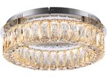 Just Light Deckenleuchte "Kulunka", Grau (Chrom), 1, Ø 40Cm H: 12,1Cm, 1 Stk., Leuchten, Led, Dimmbar, Switchmo, Deckenleuchte
