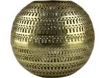 Windlicht Am Design, Gold (Goldfarben), H:15Cm Ø:20Cm, Aluminium, Kerzenhalter, Windlicht, Aus Aluminium