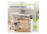 Juskys HöHenverstellbarer Schreibtisch Office Stand 160X75Cm - Elektrisch, Memory-Funktion - Weiß