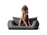 Tierlando NEMO Hundebett Hundesofa S M L Hundekorb Katzenbett 65 80 100cm grau/ grau 65 cm, 20 cm, 50 cm
