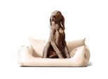 Tierlando NEMO Hundebett Hundesofa S M L Hundekorb Katzenbett 65 80 100cm creme 80 cm, 22 cm, 60 cm