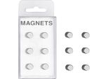 Zeller Present 11224 Magneti, Extra Forti, Ø 0,8 Cm, Argento (Confezione Da 6)