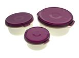 Emsa Set Di Pentole Per Microonde Micro Family 0,5/1/1,5 L Bianco/Mora 3 Pezzi