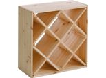 Portabottiglie Zeller, Pino, 52X25X52 Cm, Marrone