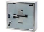 Mobiletto Porta Medicinali Koopman-Bathroom Solutions, Acciaio Inox/Vetro, 30X12X30 Cm, Argento