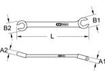 Ks Tools Chiave A Doppio Anello Aperta, 12X13 Mm, 517.0257