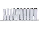 Ks Tools 1/2" Chromeplus Set Di Bussole Esagonali, Lunghe, 10 Pezzi 10-19 Mm"