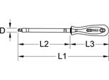 Ks Tools Cacciavite A Testa Quadra 1/4" Ergotorque, 200 Mm"